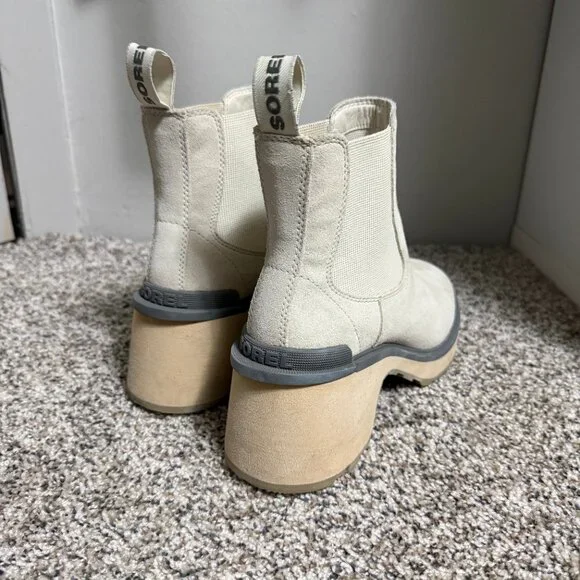 Sorel Hi-Line Heel Chelsea Boot Chalk, Ceramic Women 8.5 - Picture 4 of 12
